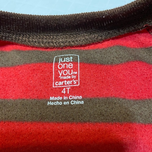 Just One You Carters one piece footed fleece pajamas 100% poly red brown… - Picture 8 of 8